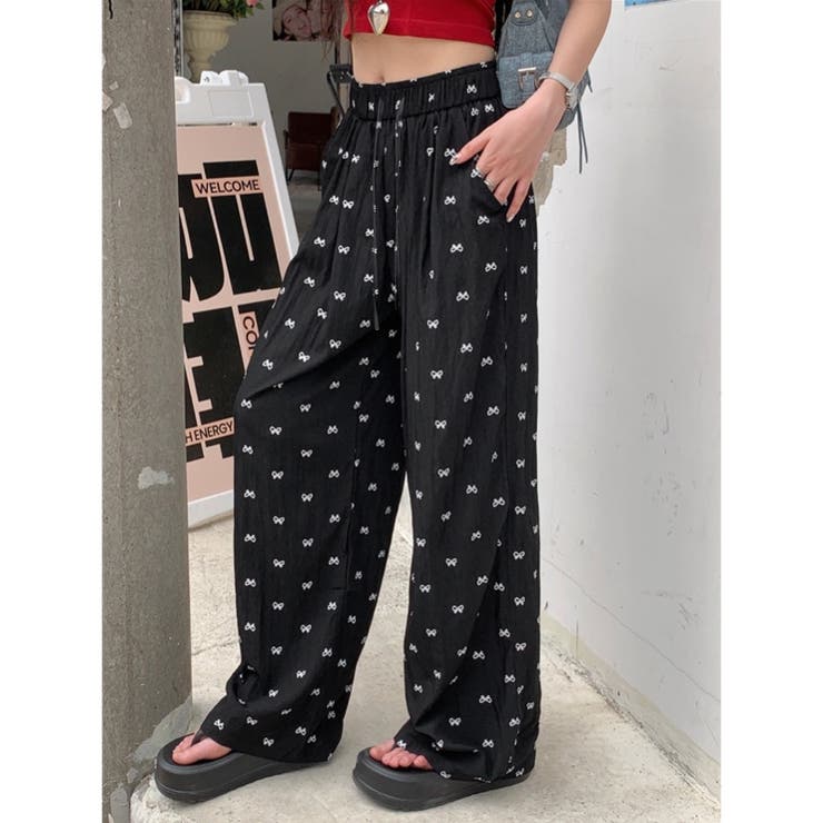 ミニリボン柄ワイドイージーパンツ | LADY LIKE  | 詳細画像5 