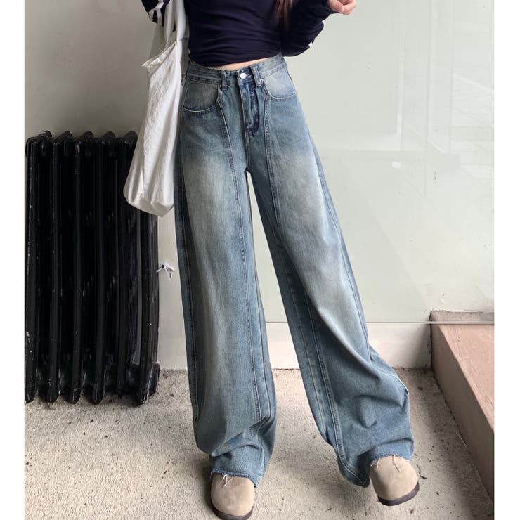 UNDERCOVER レディースデニム・レザー 切り替えワイドパンツ Loose ジーンズ ワイドサスペンダー カーゴデニムパンツ メンズ