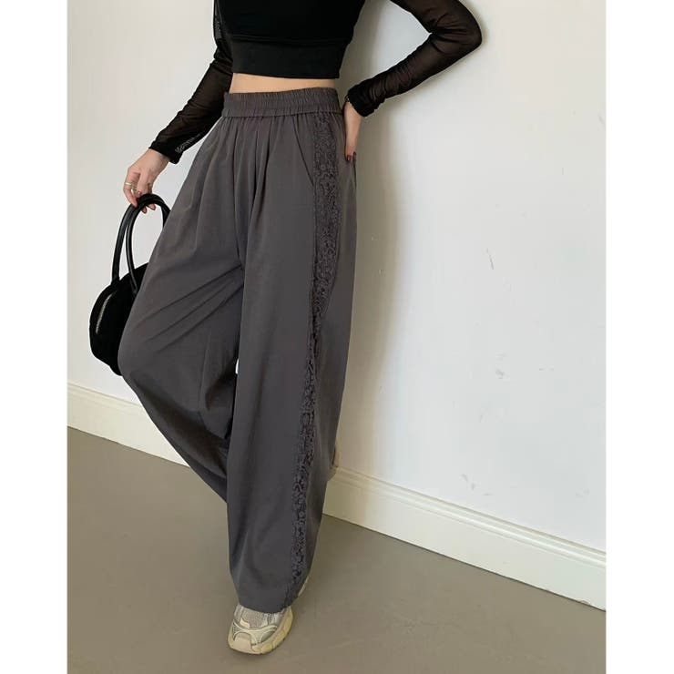 【春夏新作】サイドレースワイドイージーパンツ | LADY LIKE  | 詳細画像2 