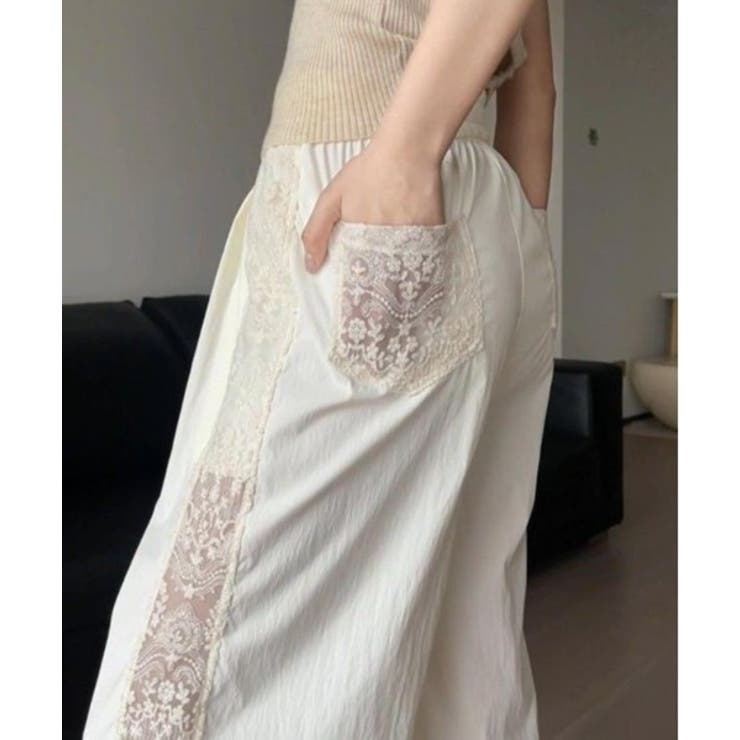 【春夏新作】サイドレースワイドイージーパンツ | LADY LIKE  | 詳細画像1 