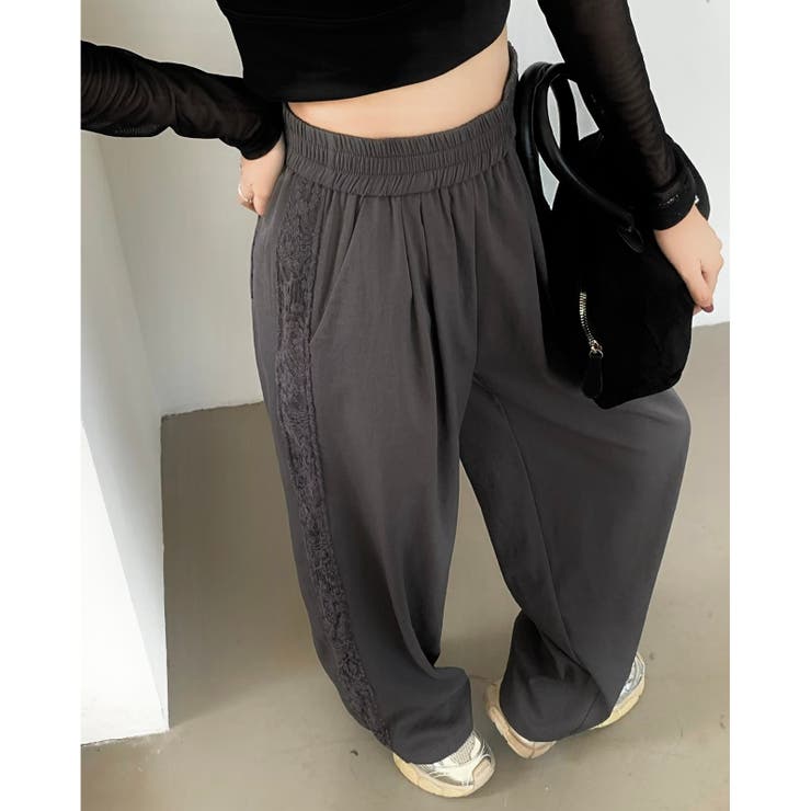 【春夏新作】サイドレースワイドイージーパンツ | LADY LIKE  | 詳細画像4 