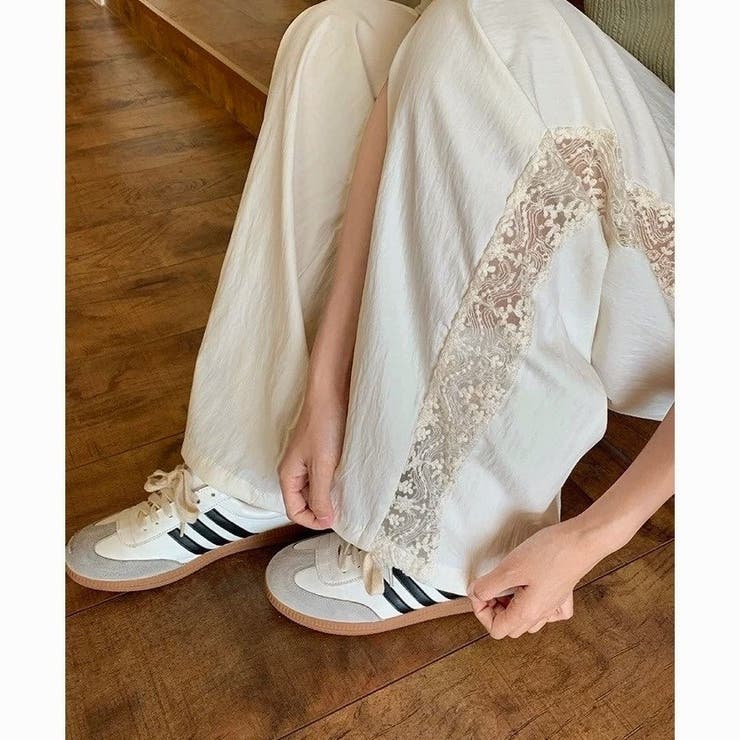 アイボリー | 【春夏新作】サイドレースワイドイージーパンツ | LADY LIKE 