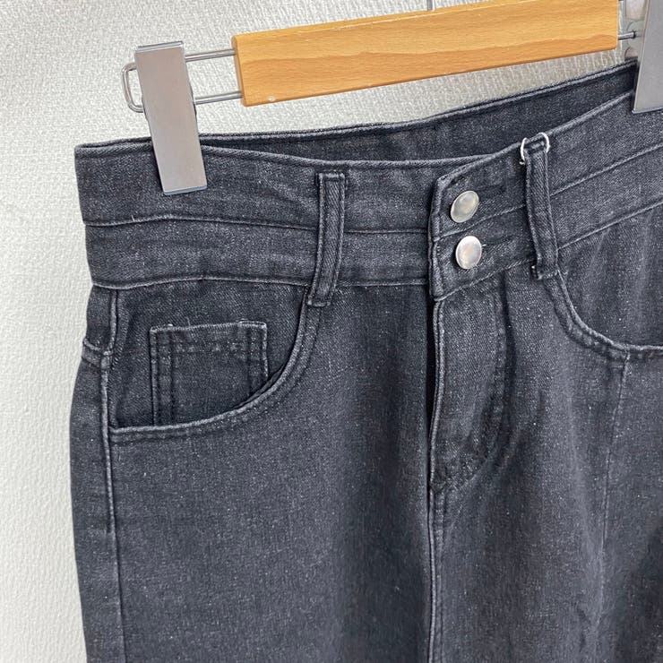 フロントスリットデニムスカート ロング丈 ユーズド加工 | LADY LIKE  | 詳細画像11 