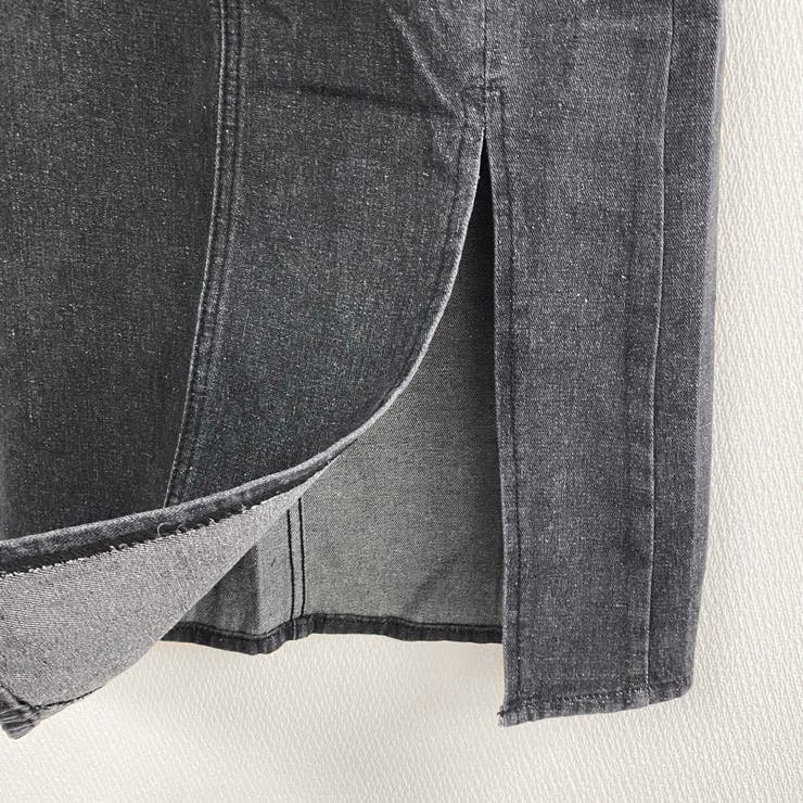 フロントスリットデニムスカート ロング丈 ユーズド加工 | LADY LIKE  | 詳細画像13 