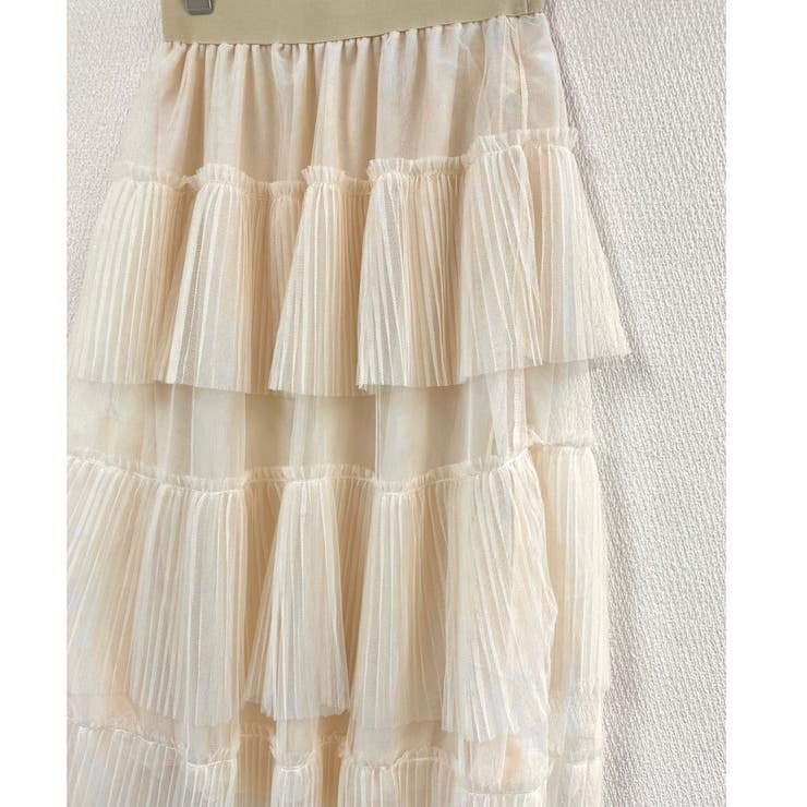 ミニプリーツティアードチュールスカート[品番：SHNW0008872