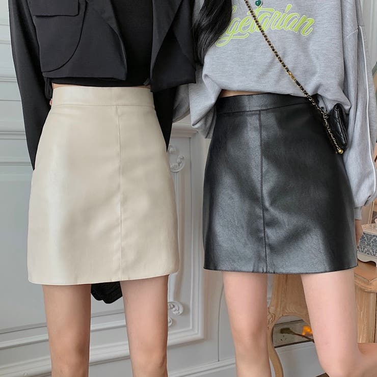 フェイクレザー台形ミニスカート | LADY LIKE  | 詳細画像27 