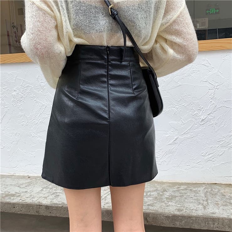 フェイクレザー台形ミニスカート | LADY LIKE  | 詳細画像7 