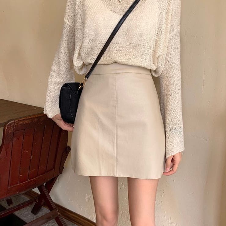 フェイクレザー台形ミニスカート | LADY LIKE  | 詳細画像9 