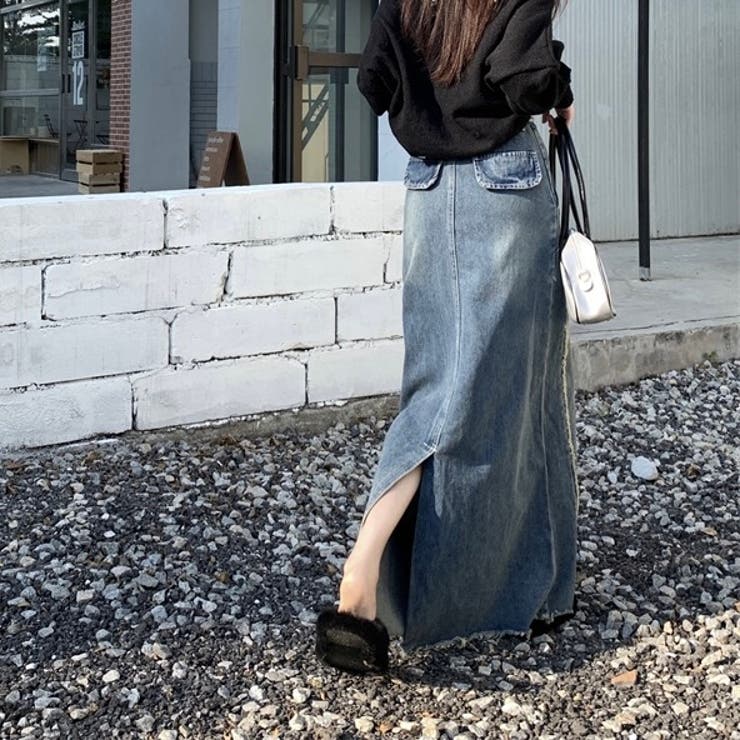 GRANCY】Fringedesign Denim Skirt / フリンジデザイン デニム