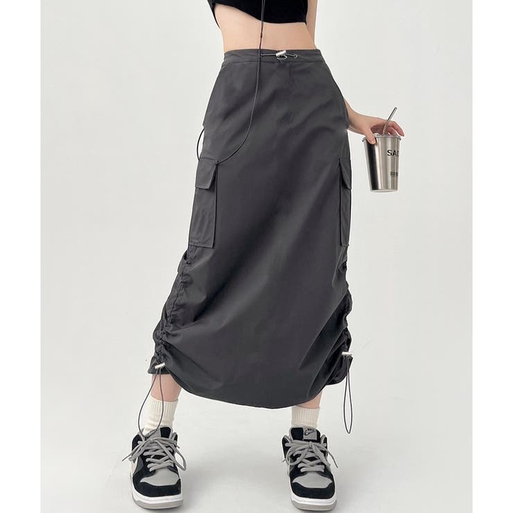 サイド絞りストレッチカーゴスカート | LADY LIKE  | 詳細画像10 