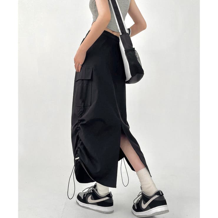 サイド絞りストレッチカーゴスカート | LADY LIKE  | 詳細画像4 