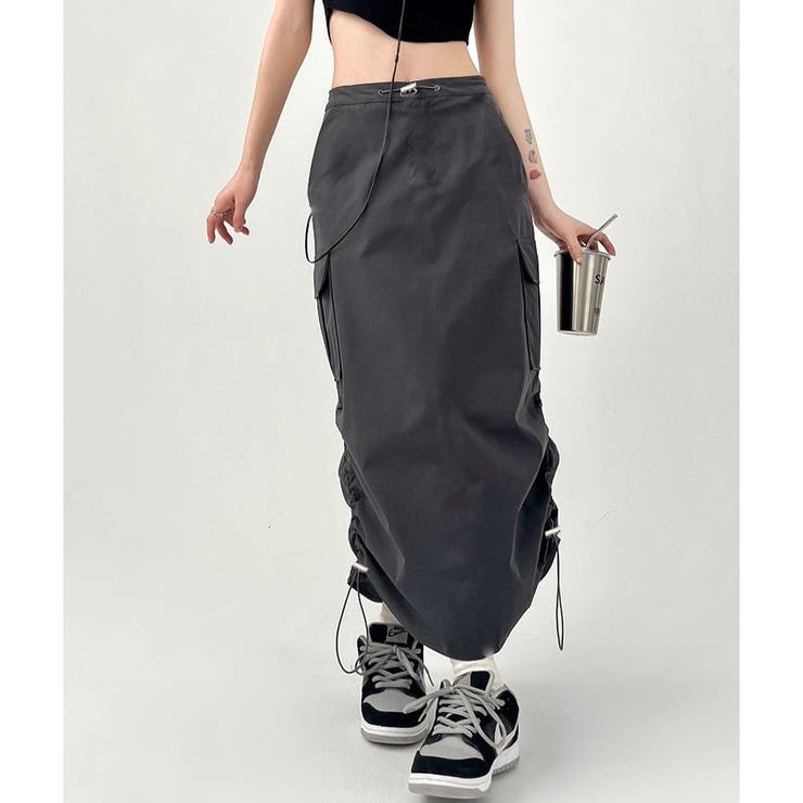 サイド絞りストレッチカーゴスカート | LADY LIKE  | 詳細画像5 