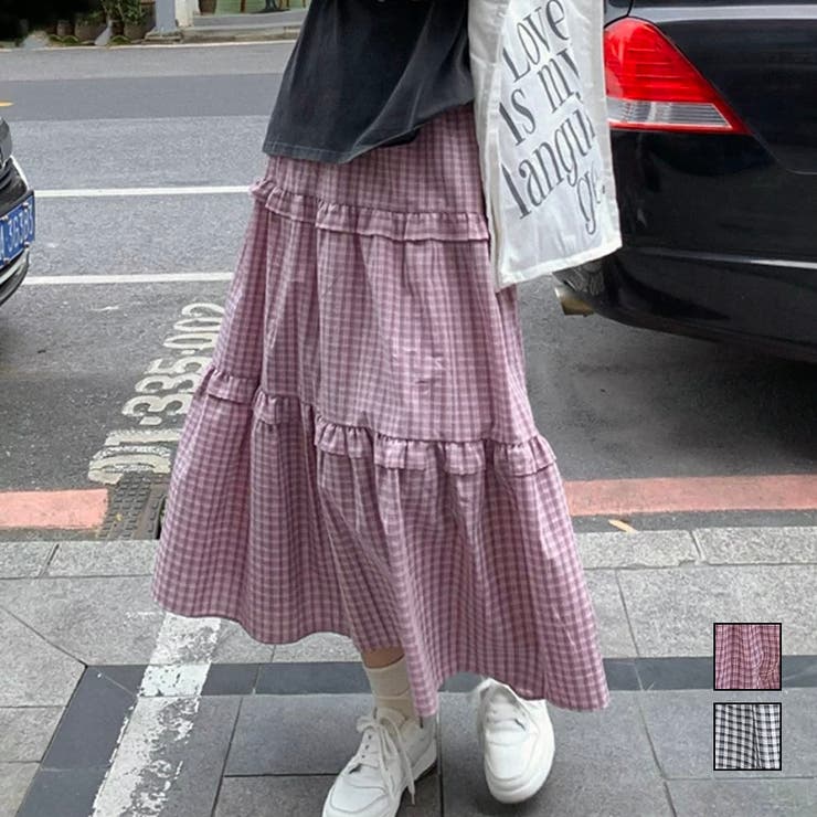チェックティアードロングスカート – WEGO ONLINE STORE