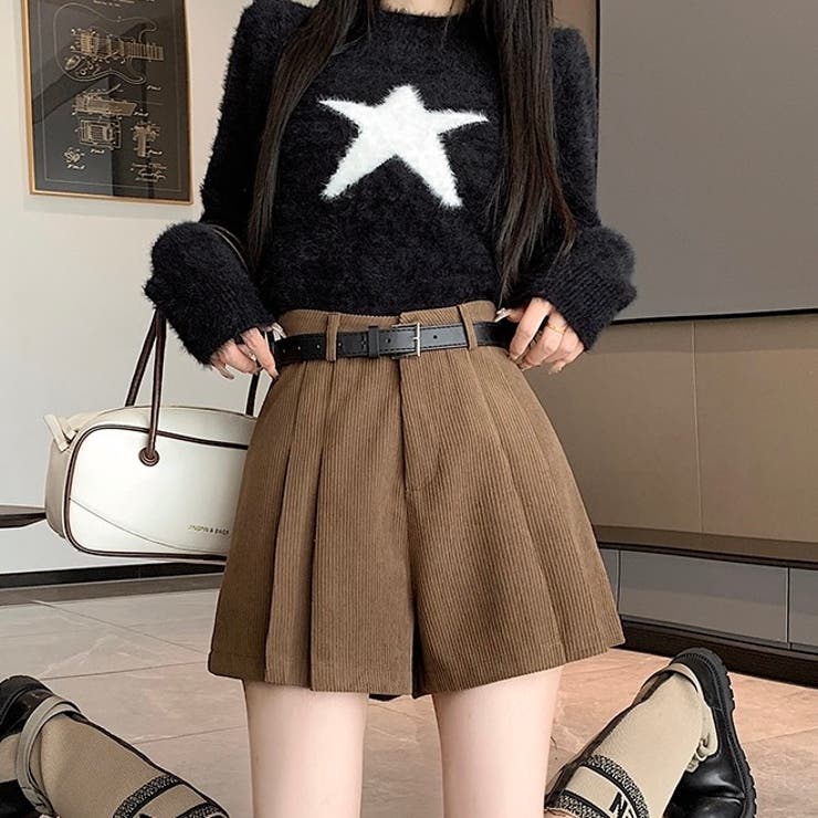 コーデュロイプリーツキュロットパンツ[品番:SHNW0011631 コーデュロイプリーツキュロットパンツ[品番:SHNW0011631