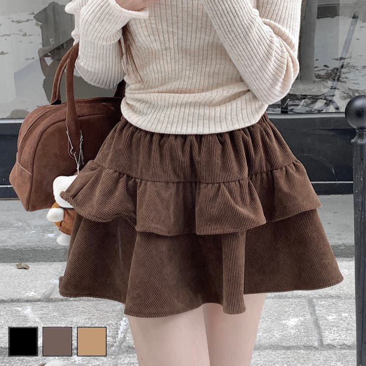 コーデュロイ タイトスカート 3色セット SET]コーデュロイ襟デニム