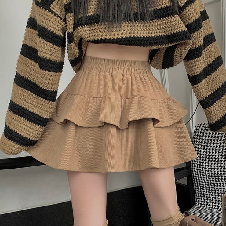 2段ティアードコーデュロイミニスカート[品番：SHNW0011923]｜LADY