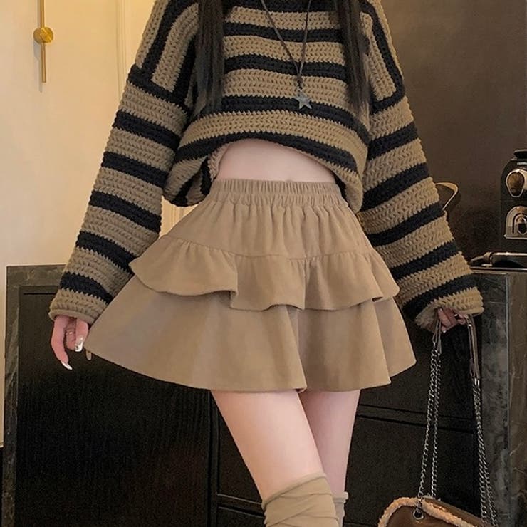 2段ティアードコーデュロイミニスカート[品番：SHNW0011923]｜LADY
