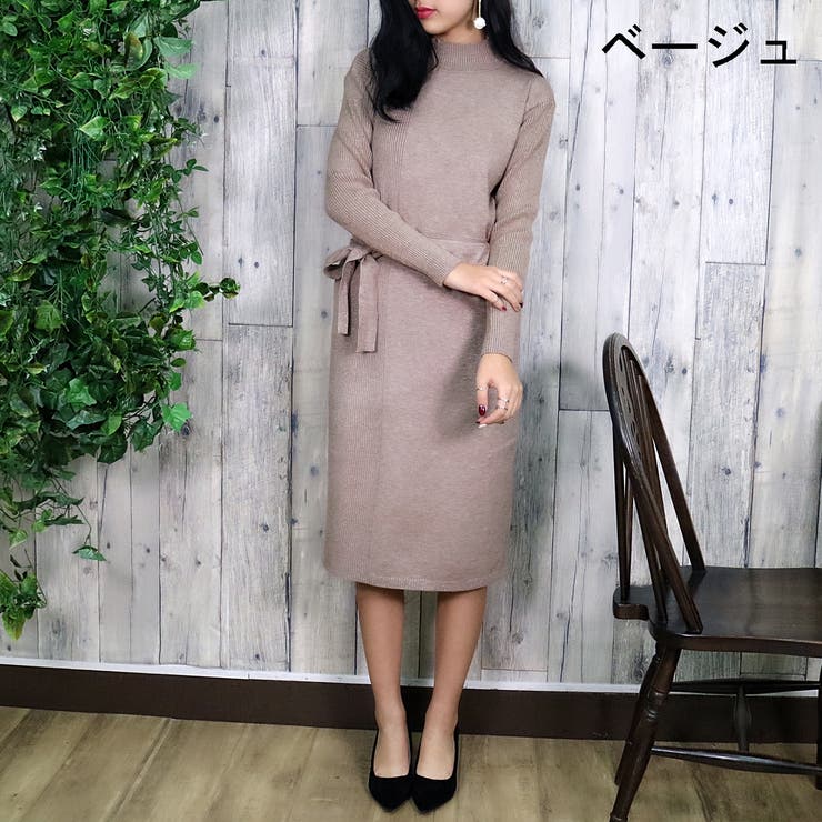 ウエストリボンハイネックリブロングワンピース ワンピ ロング 品番 Shnw Lady Like レディライク のレディースファッション通販 Shoplist ショップリスト