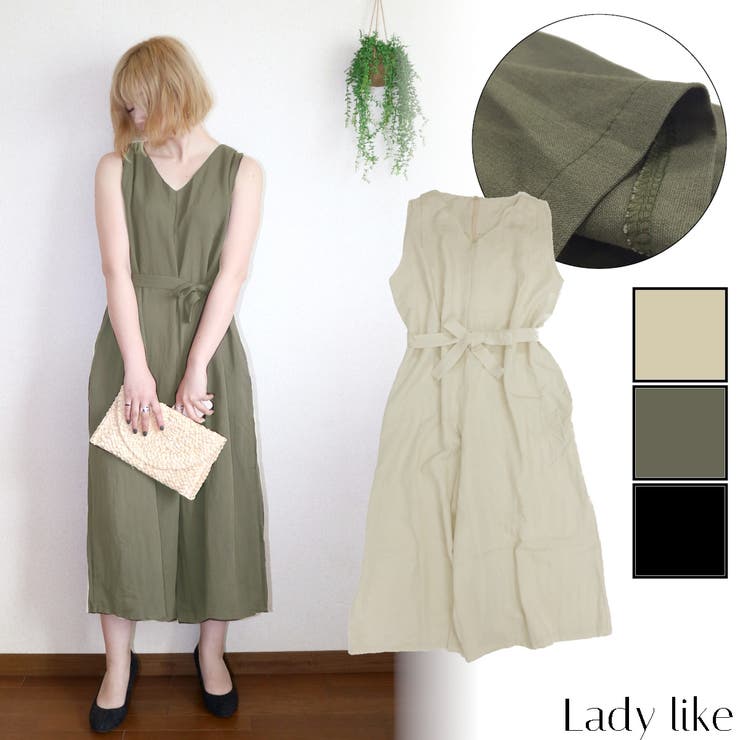 Vネックノースリーブオールインワン パンツ オールインワン 品番 Shnw Lady Like レディライク のレディース ファッション通販 Shoplist ショップリスト