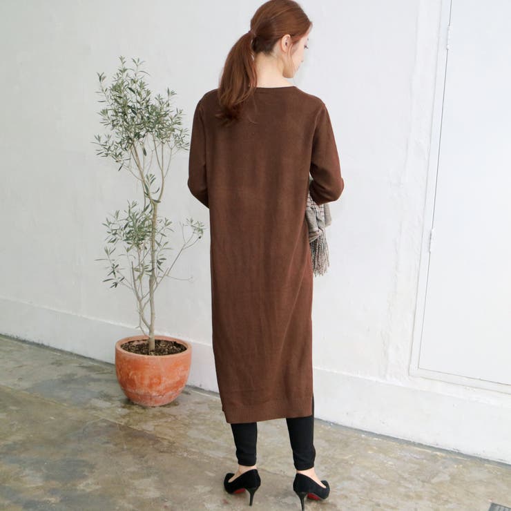 Vネックシンプルニットワンピ ニット ワンピース 品番 Shnw Lady Like レディライク のレディースファッション通販 Shoplist ショップリスト