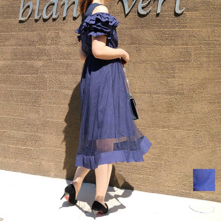 デコルテレースフリルチュールワンピース 春 夏 品番 Shnw Lady Like レディライク のレディースファッション通販 Shoplist ショップリスト