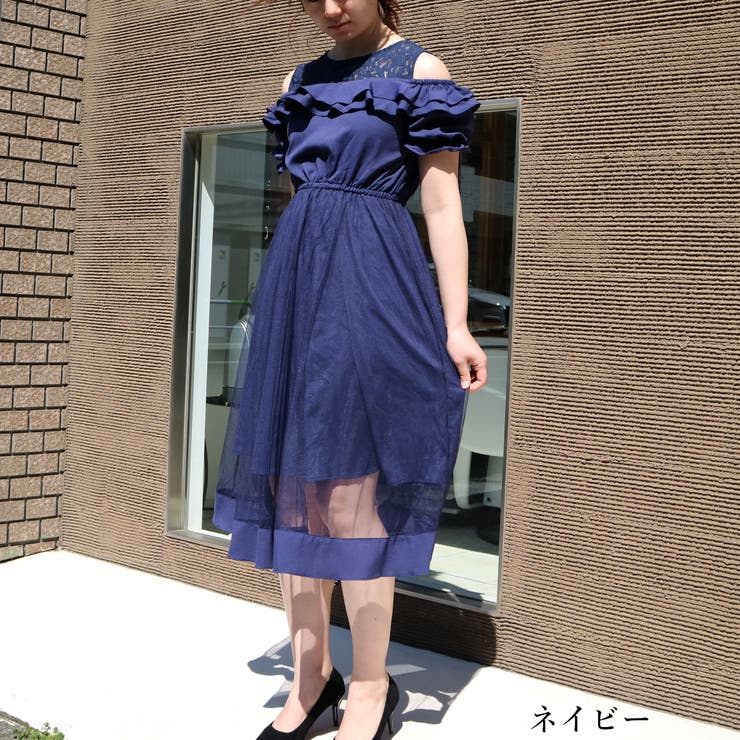 デコルテレースフリルチュールワンピース 春 夏 品番 Shnw Lady Like レディライク のレディースファッション通販 Shoplist ショップリスト