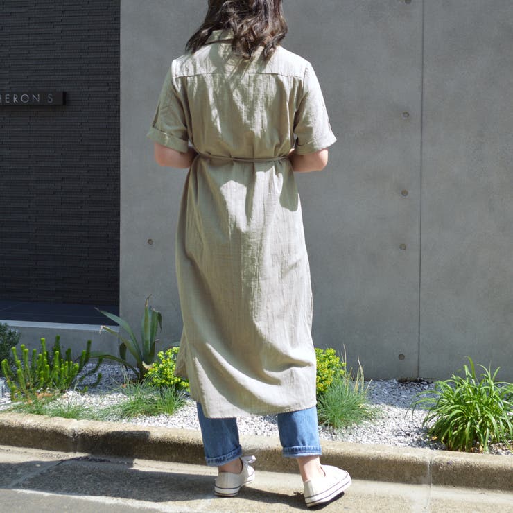 細紐付き半袖シャツワンピース 春 夏 品番 Shnw Lady Like レディライク のレディースファッション通販 Shoplist ショップリスト