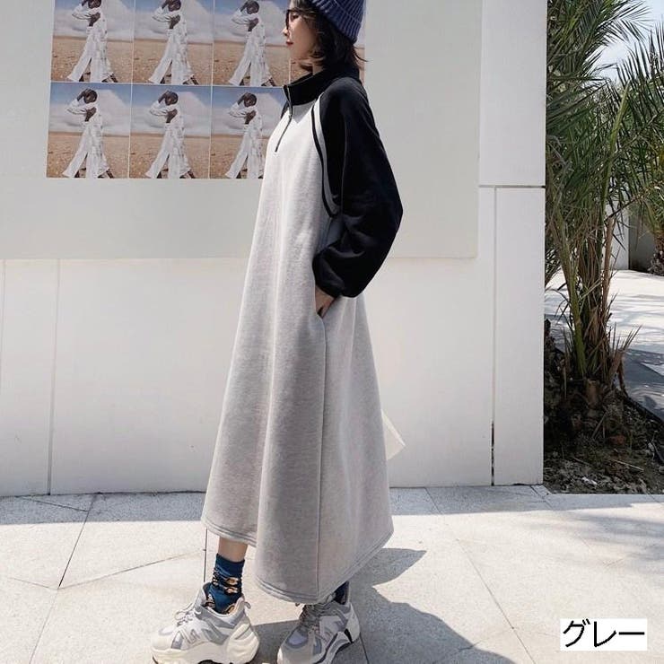 ラグラン切替え配色ワンピース スエット スウェット 品番 Shnw Lady Like レディライク のレディースファッション通販 Shoplist ショップリスト