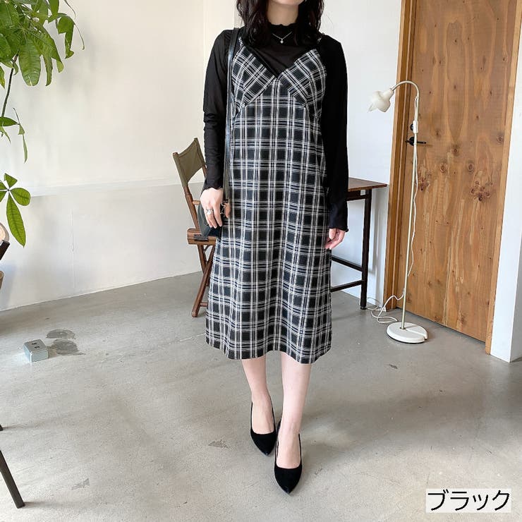 チェック柄キャミワンピース ロング Aライン 品番 Shnw Lady Like レディライク のレディースファッション通販 Shoplist ショップリスト