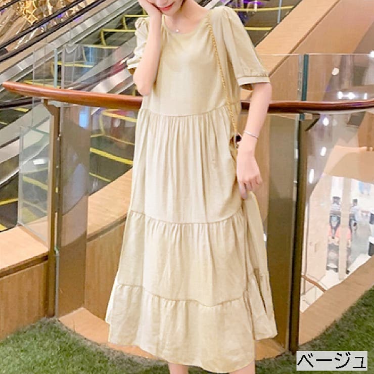 クルーネック半袖ティアードワンピース ロング丈 ロングワンピ 品番 Shnw Lady Like レディライク のレディースファッション通販 Shoplist ショップリスト