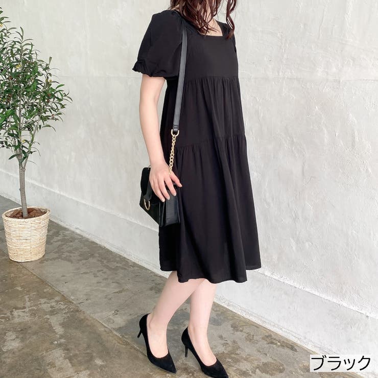 ふんわり袖2段切替えワンピース ティアードワンピ ギャザー 品番 Shnw Lady Like レディライク のレディースファッション通販 Shoplist ショップリスト