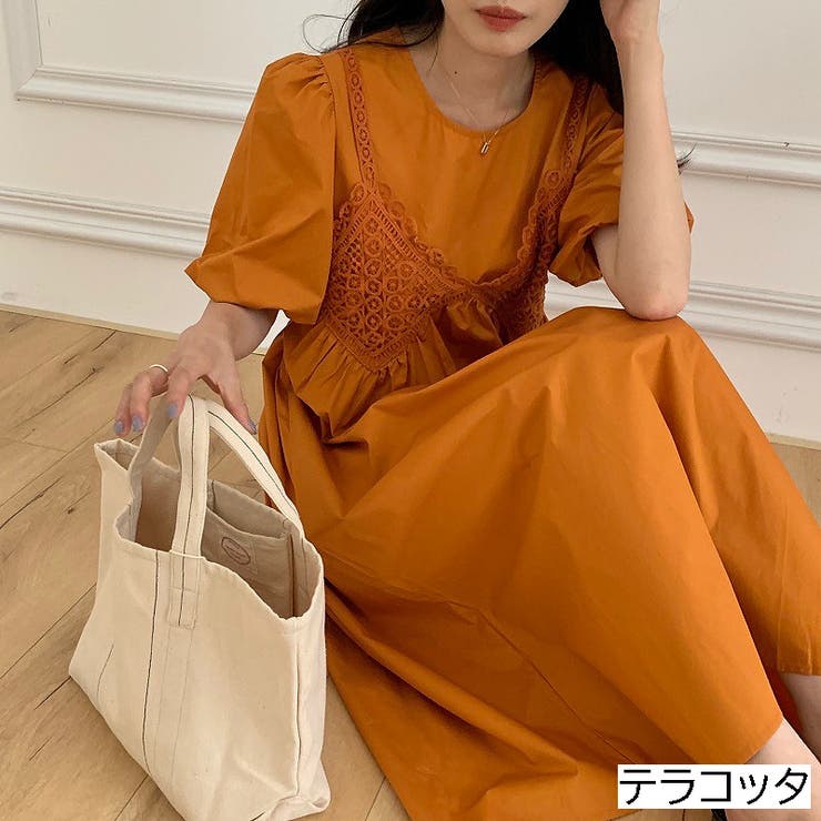 胸レースバルーン袖ワンピース ロング ドッキング 品番 Shnw Lady Like レディライク のレディースファッション通販 Shoplist ショップリスト