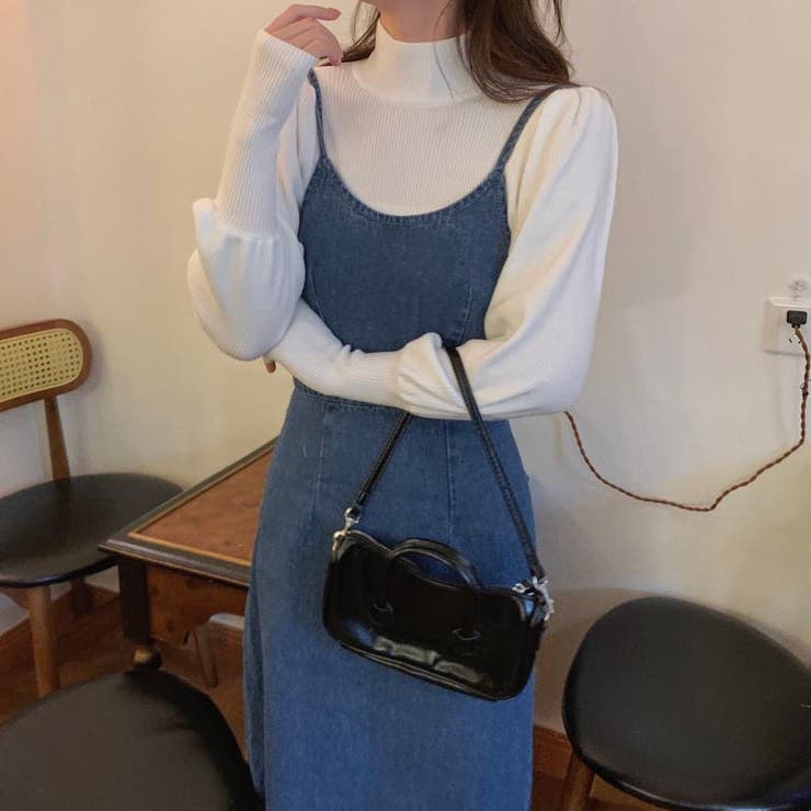 バックリボンデニムキャミワンピース ロング丈 ロングワンピ | LADY LIKE  | 詳細画像5 