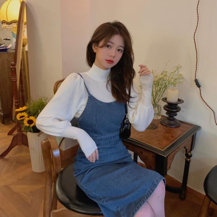 バックリボンデニムキャミワンピース ロング丈 ロングワンピ | LADY LIKE  | 詳細画像6 