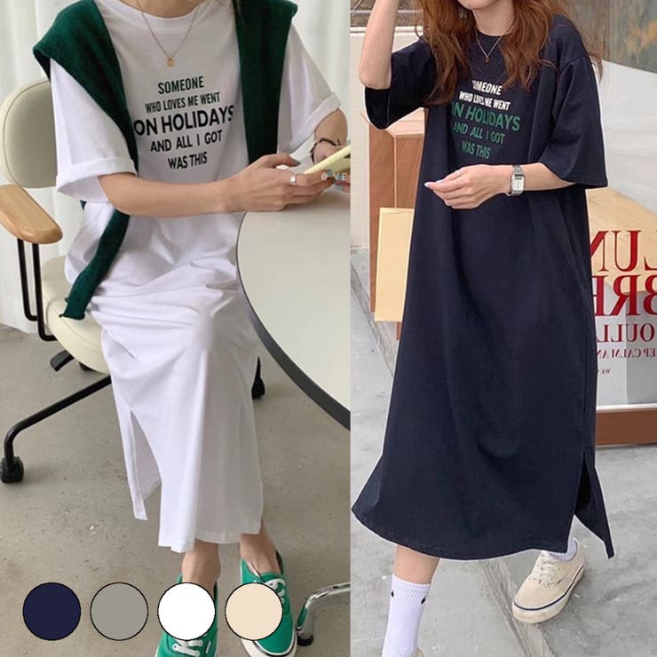 フロントロゴロングtシャツワンピ ワンピース ロング丈 品番 Shnw Lady Like レディライク のレディースファッション通販 Shoplist ショップリスト