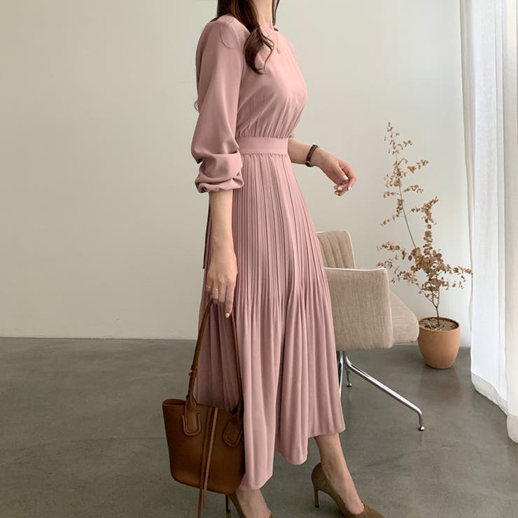 ウエスト切替えミニプリーツとろみワンピース | LADY LIKE  | 詳細画像5 