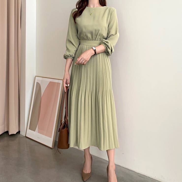 ウエスト切替えミニプリーツとろみワンピース | LADY LIKE  | 詳細画像9 