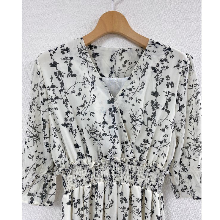 花柄シフォンカシュクールワンピース | LADY LIKE  | 詳細画像15 