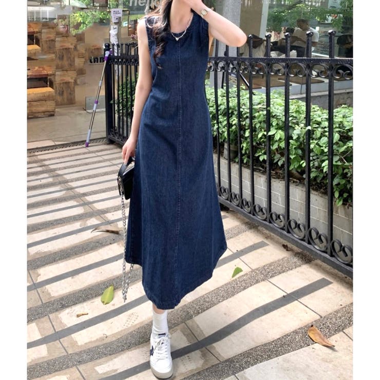 美品⭐️ラルフローレン　デニムワンピース　9号サイズ バックリボン バックリボン肌見せデニムワンピース[品番：SHNW0009587]｜LADY LIKE