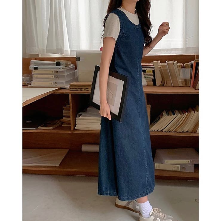 バックリボン肌見せデニムワンピース[品番：SHNW0009587]｜LADY LIKE