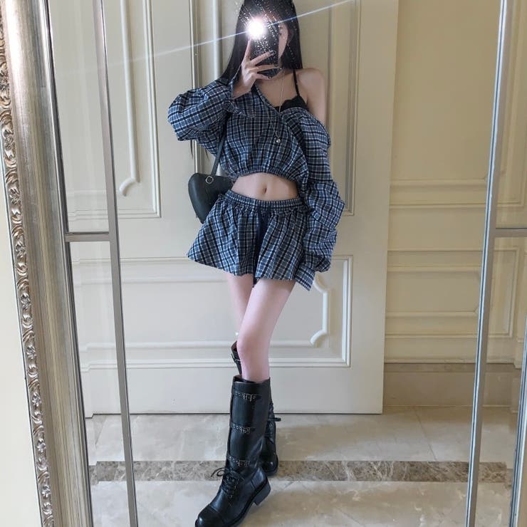 【春夏新作】ミニスカート付きバルーンシャツセットアップ | LADY LIKE  | 詳細画像22 