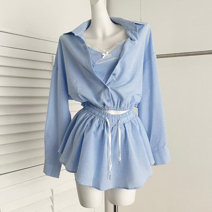 【春夏新作】ミニスカート付きバルーンシャツセットアップ | LADY LIKE  | 詳細画像30 