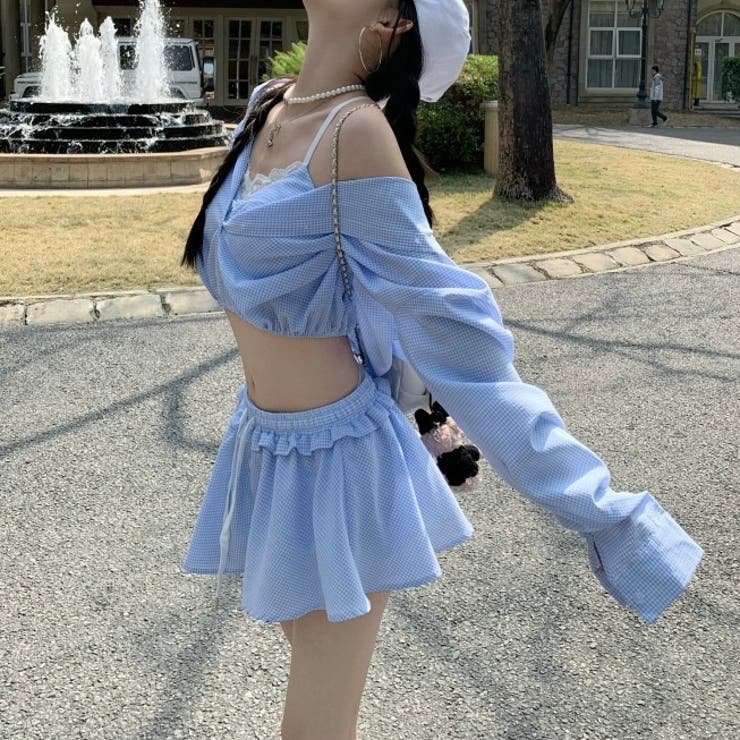 【春夏新作】ミニスカート付きバルーンシャツセットアップ | LADY LIKE  | 詳細画像4 