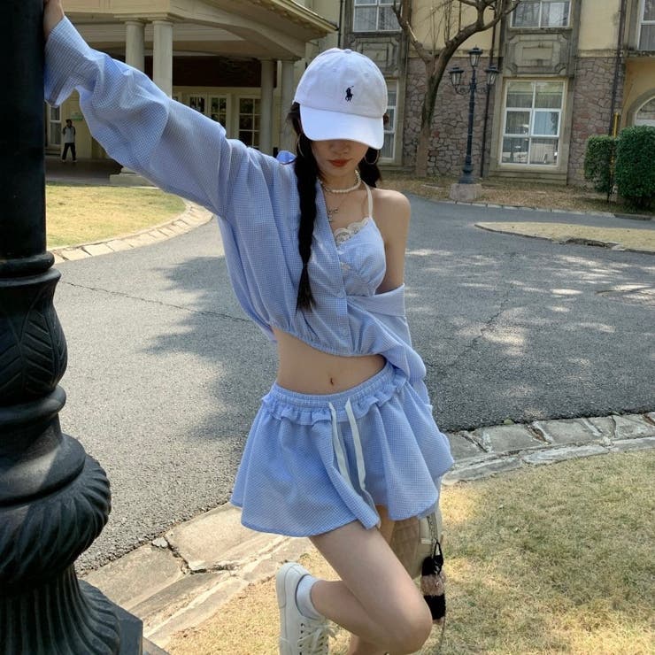 【春夏新作】ミニスカート付きバルーンシャツセットアップ | LADY LIKE  | 詳細画像8 