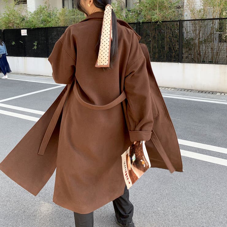 ベルト付きゆったりチェスターコート ロング マキシ[品番