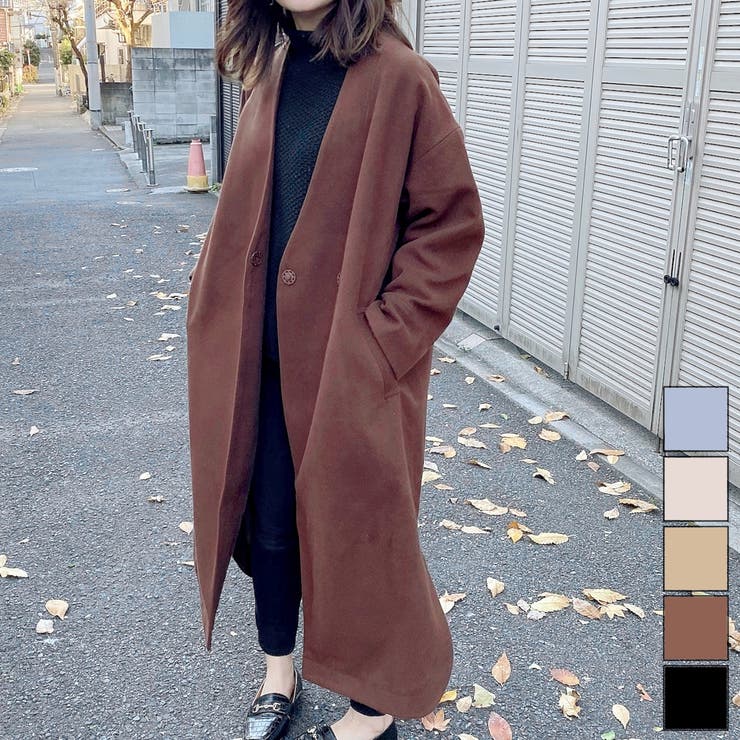 ノーカラーゆったりコート ロング マキシ 品番 Shnw Lady Like レディライク のレディースファッション 通販 Shoplist ショップリスト