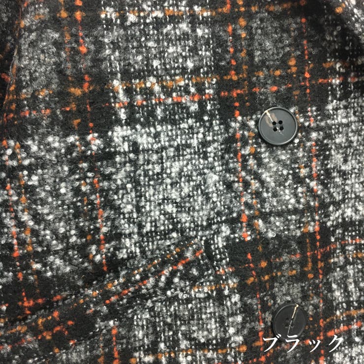 ビッグチェック4つ釦ショートコート チェスター 韓国ファッション | LADY LIKE  | 詳細画像24 