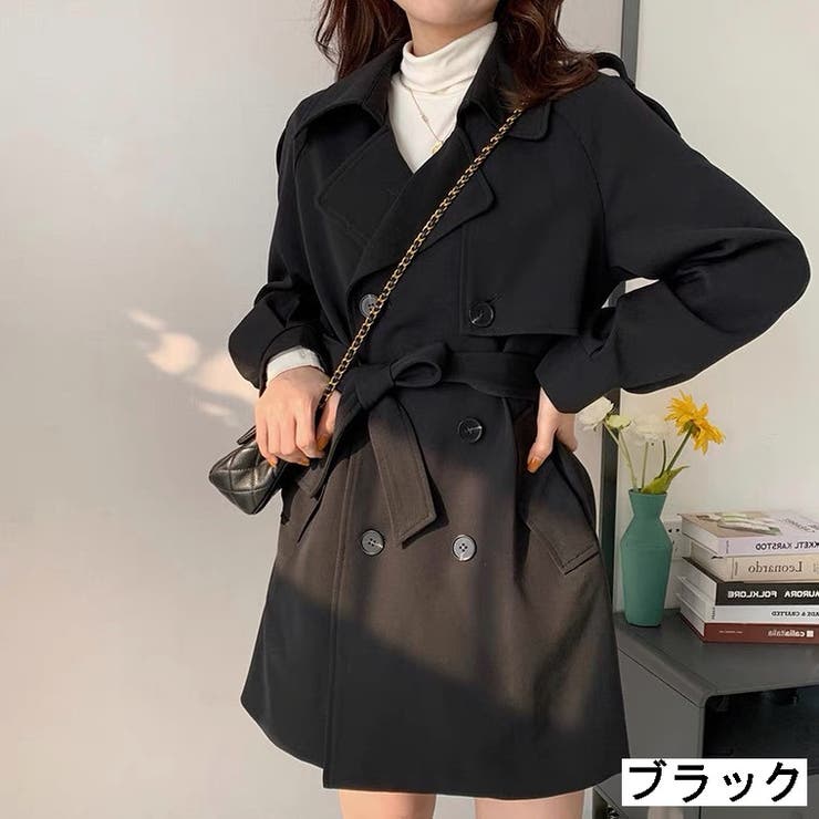 ベルト付きやわらかトレンチコート はおり 羽織[品番：SHNW0006251