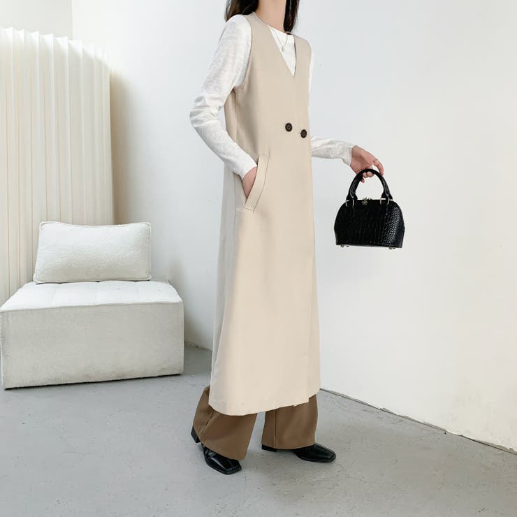 ロングジレ付き3WAYショートトレンチコート[品番：SHNW0008752