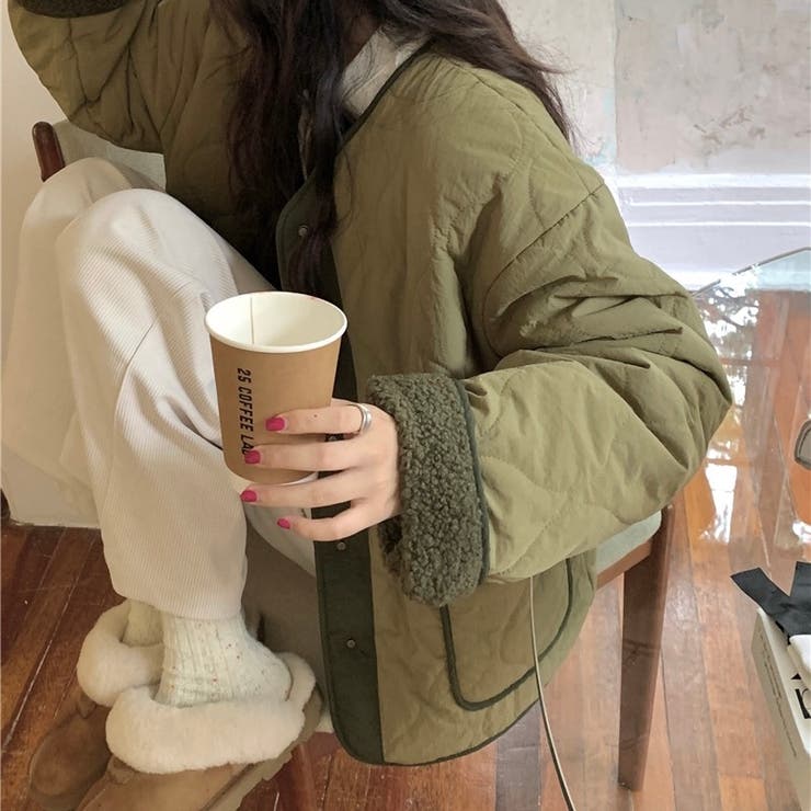 裏ボア配色キルティングジャケット | LADY LIKE  | 詳細画像8 